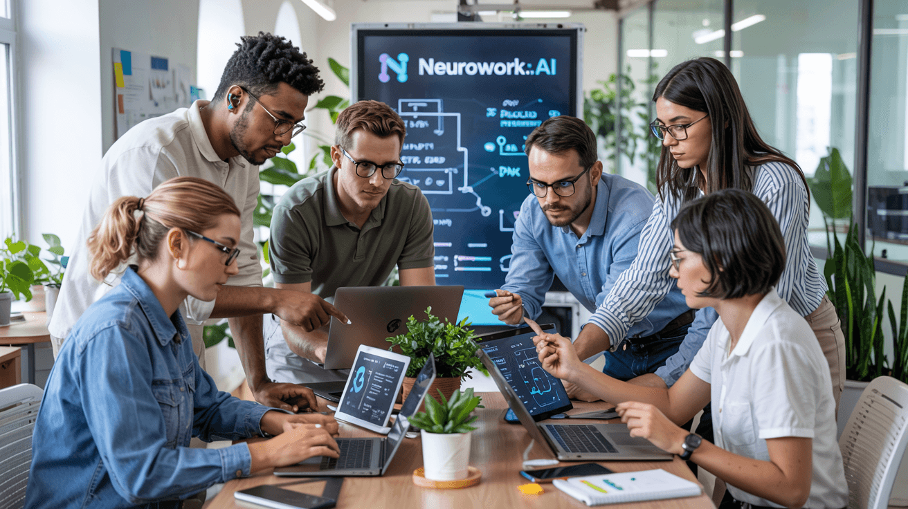 Equipo de NeuroWorkAI trabajando en un espacio moderno